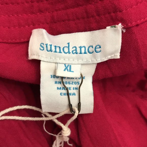 NWT Sundance Magenta Crinkle Blouse Top with Placket XL - Picture 13 of 14